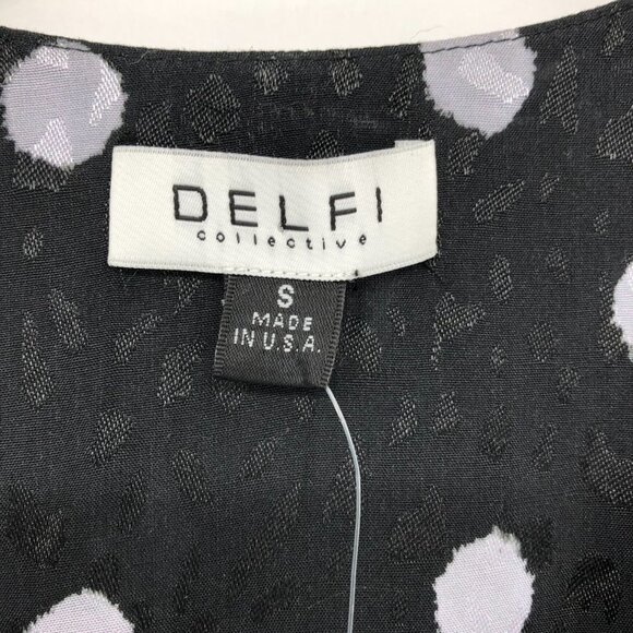 BNWT  Delfi Collective x Anthropologie Black & White Polka Dot Midi Dress S - Picture 5 of 16